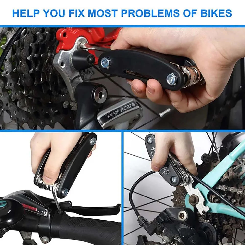 16 in 1 Mountain Bike Portable Socket Multipurpose Wrench Bicycle Multi Tool Screwdriver Motorcycle Bicycle Repair Tools