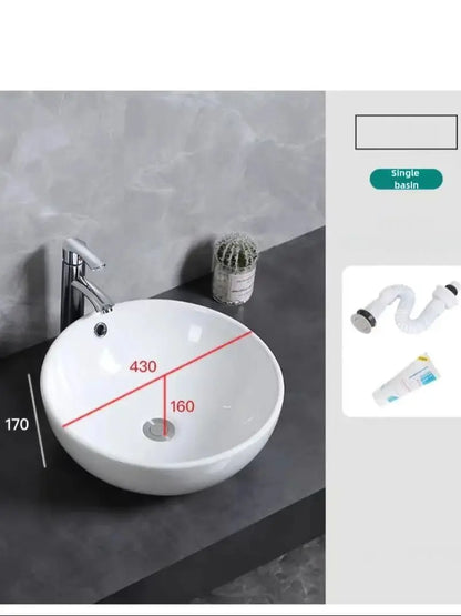 Bathroom washbasin Balcony washbasin Round size two models excluding faucet Sold separately ceramic pedestal washbasin