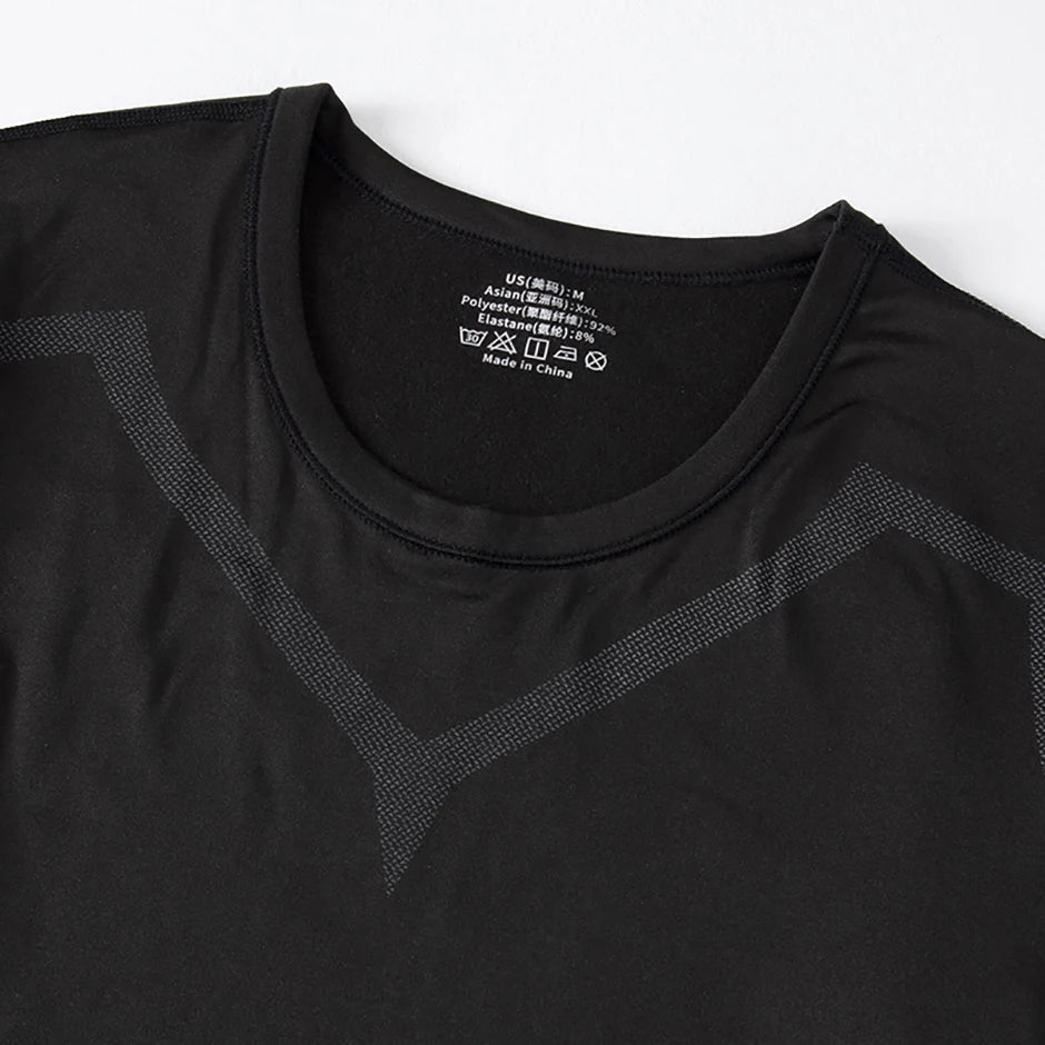 2/4 Pcs Autumn/Winter Men's Black Long sleeved Pants Underwear Set Youth Fitness Running Base Sports Shirt Casual Stretch Pants