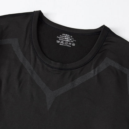 2/4 Pcs Autumn/Winter Men's Black Long sleeved Pants Underwear Set Youth Fitness Running Base Sports Shirt Casual Stretch Pants