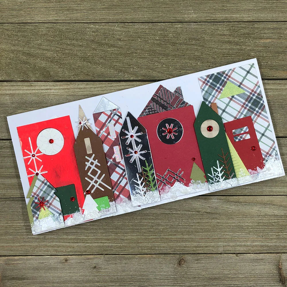 Christmas Tree Cabin Combination Metal Cutting Dies for DIY Scrapbooking Paper Card Craft Decoration Background Album Making