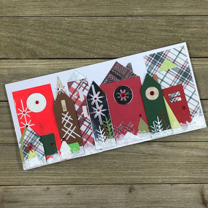 Christmas Tree Cabin Combination Metal Cutting Dies for DIY Scrapbooking Paper Card Craft Decoration Background Album Making