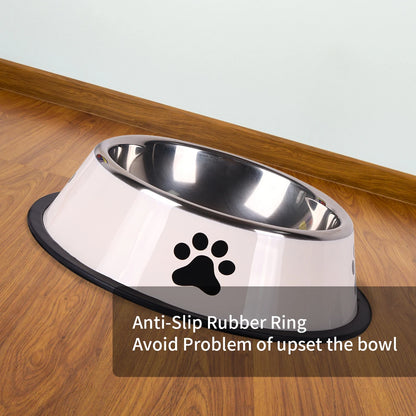 1PC Stainless Steel Pet Bowl Cat Bowl Dog Food Bowl Multi-Specification Anti-fall Food Bowl Food Bowl Feeding Pet Supplies