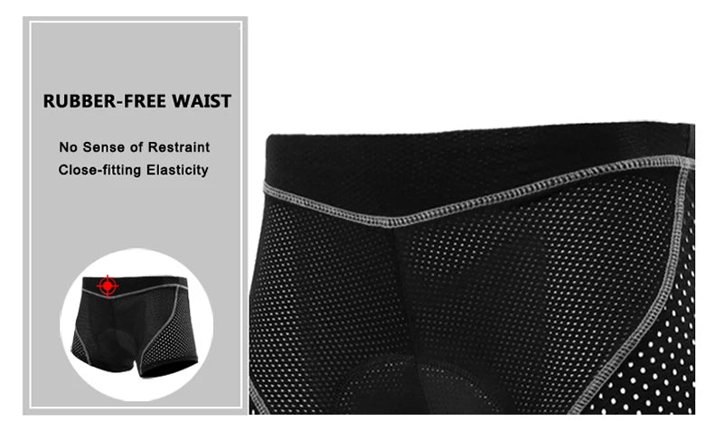 X-TIGER Men's Cycling Underwear with 5D Gel Cushioned MTB Boxer Cycling Shorts Road Cycling Underwear Cycling Equipment