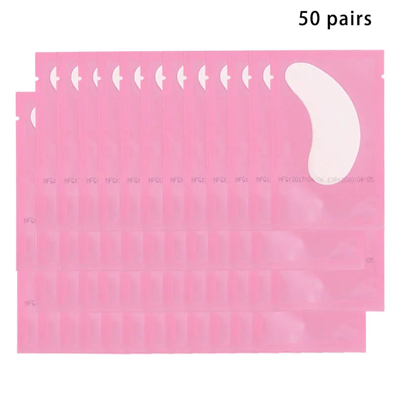 50Pairs Eyelash Pad Gel Patch Grafting Eyelashes Under Eye Patches For Eyelash Extension Paper Sticker Application Make Up Tools