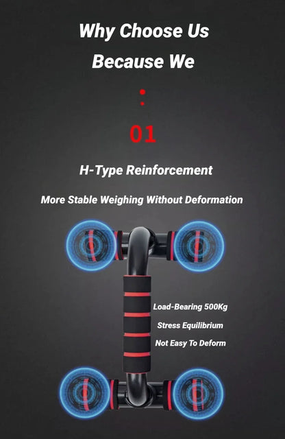 2Pcs Non-Slip Push-Up H-Shaped Support Bar Stand Home Fitness Gym Handles Pushup Bars Exercise Arm Chest Muscle Training Bracket