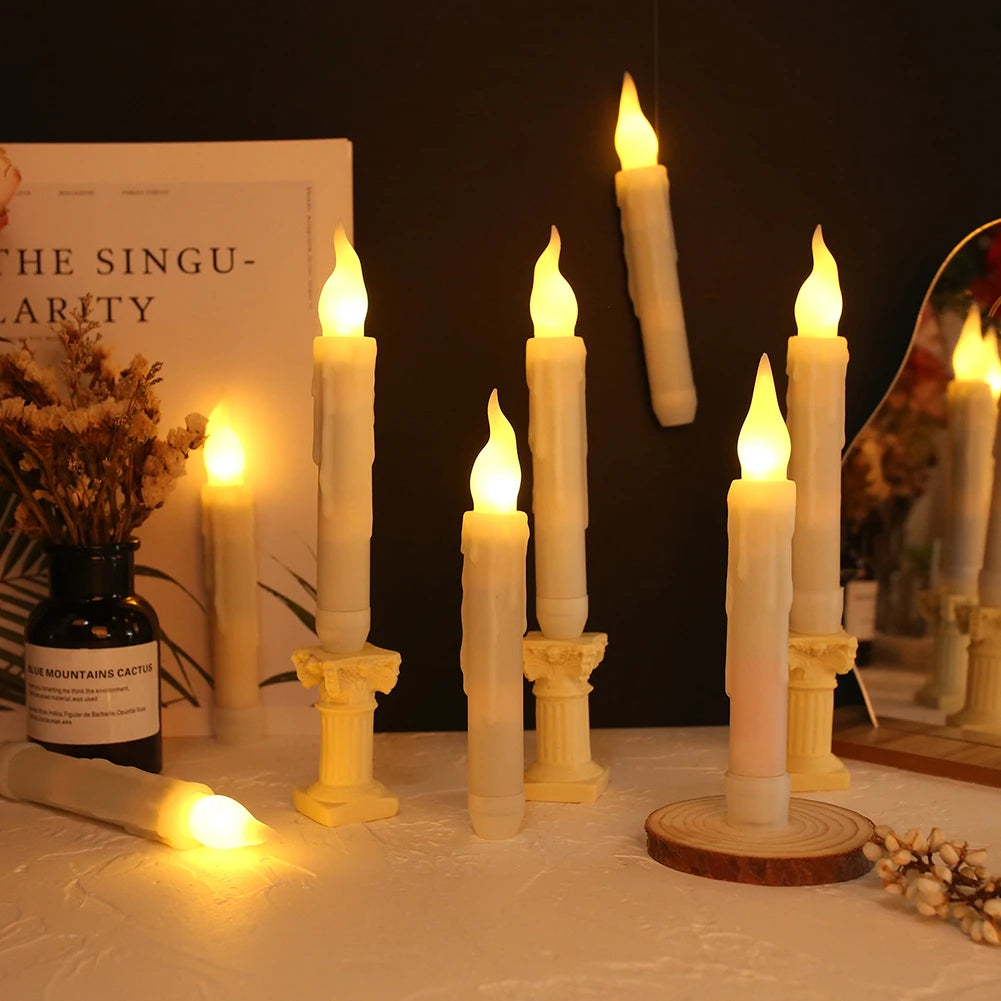 12/24Pcs Flameless LED Candle Battery Operated Flickering Candle For Home Christmas Party Wedding Decoration Tealight Candles