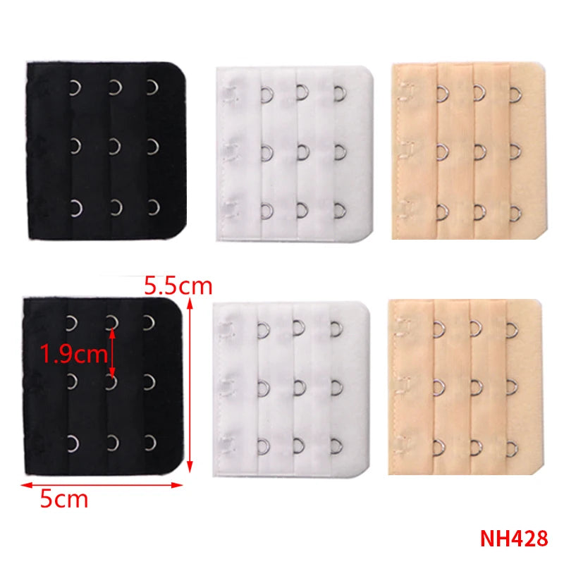 3/4/6/8pcs Bra Extender for Women's Elastic Bra Extension Strap Hook Clip Expander Adjustable Belt Buckle Intimates Accessories