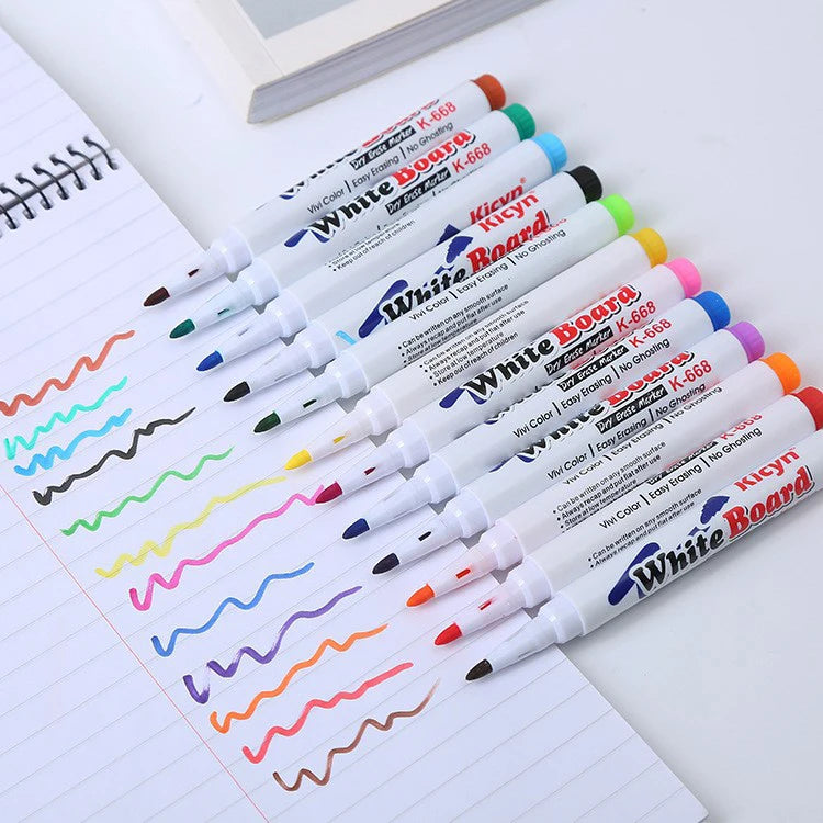 8/12 Color Erasable Whiteboard Pen Set Children's Color Floating Pen Children's Creative Water Floating Pen Painting Stationery