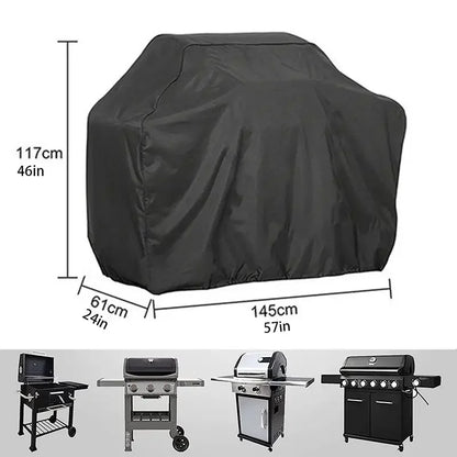 BBQ Gas Grill Cover UV Protective Durable Convenient Fits Weber Char-Broil Grill Furniture Cover Black