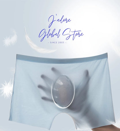 1pc Mens Boxers Shorts Ice Silk Men Panties Seamless Sexy Underwear Man Underpants Panties Male Antibacterial Breathable Briefs