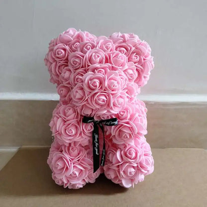 Romantic Valentine's Day Creative Eternal Flower Rose Bear Christmas Gift Rose Bear Hug Bear Wedding Flower Decoration Gift
