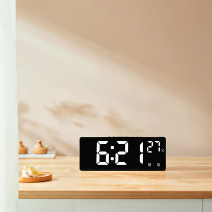 Digital Alarm Clock Travel Clock with Temperature Table Clock Large Display for Bedroom Office Kitchen Home Decoration