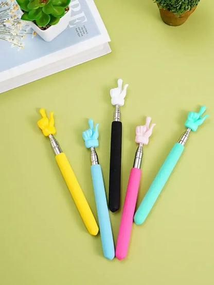 Retractable Teacher Pointer Finger Design StainlessSteel Telescopic School Teaching Pointer Stick Teacher Supplies for Classroom