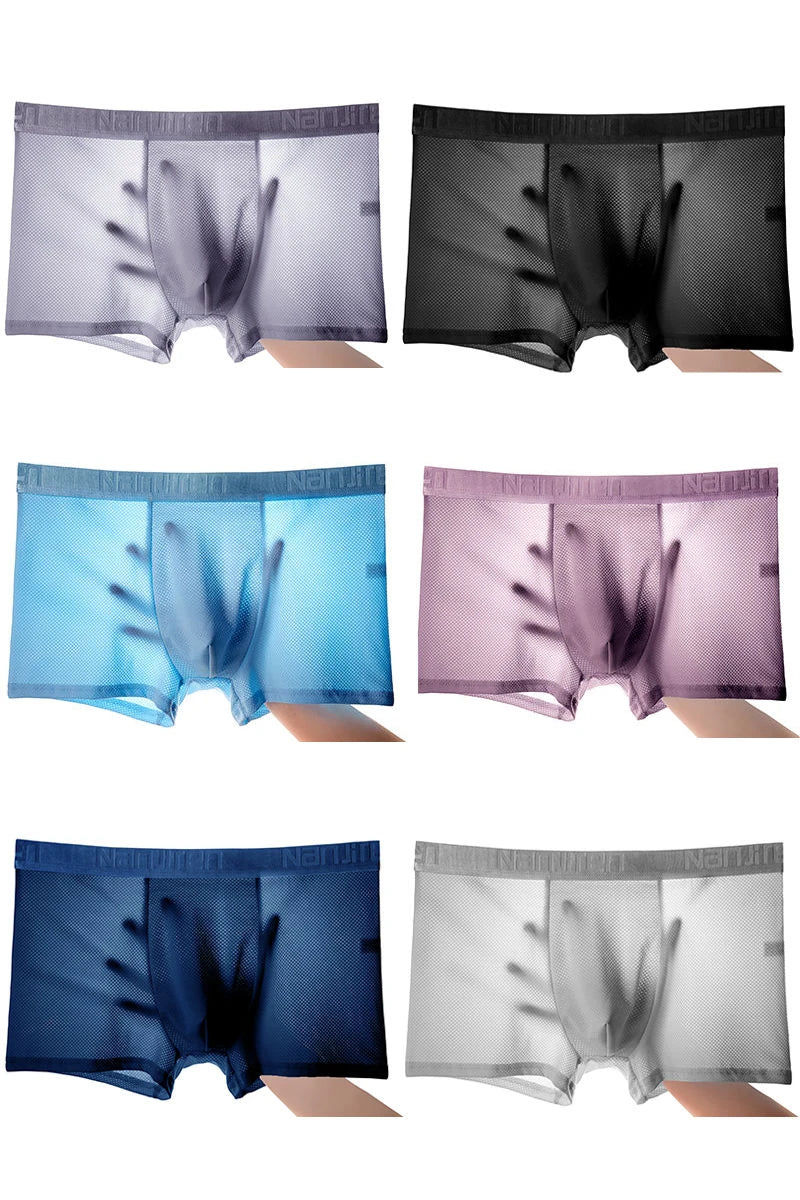 Men Panties Male Underpants Man Pack Shorts Boxers Underwear Slip Homme Calzoncillos Bamboo Hole U Convex Pouch Large Size 6XL