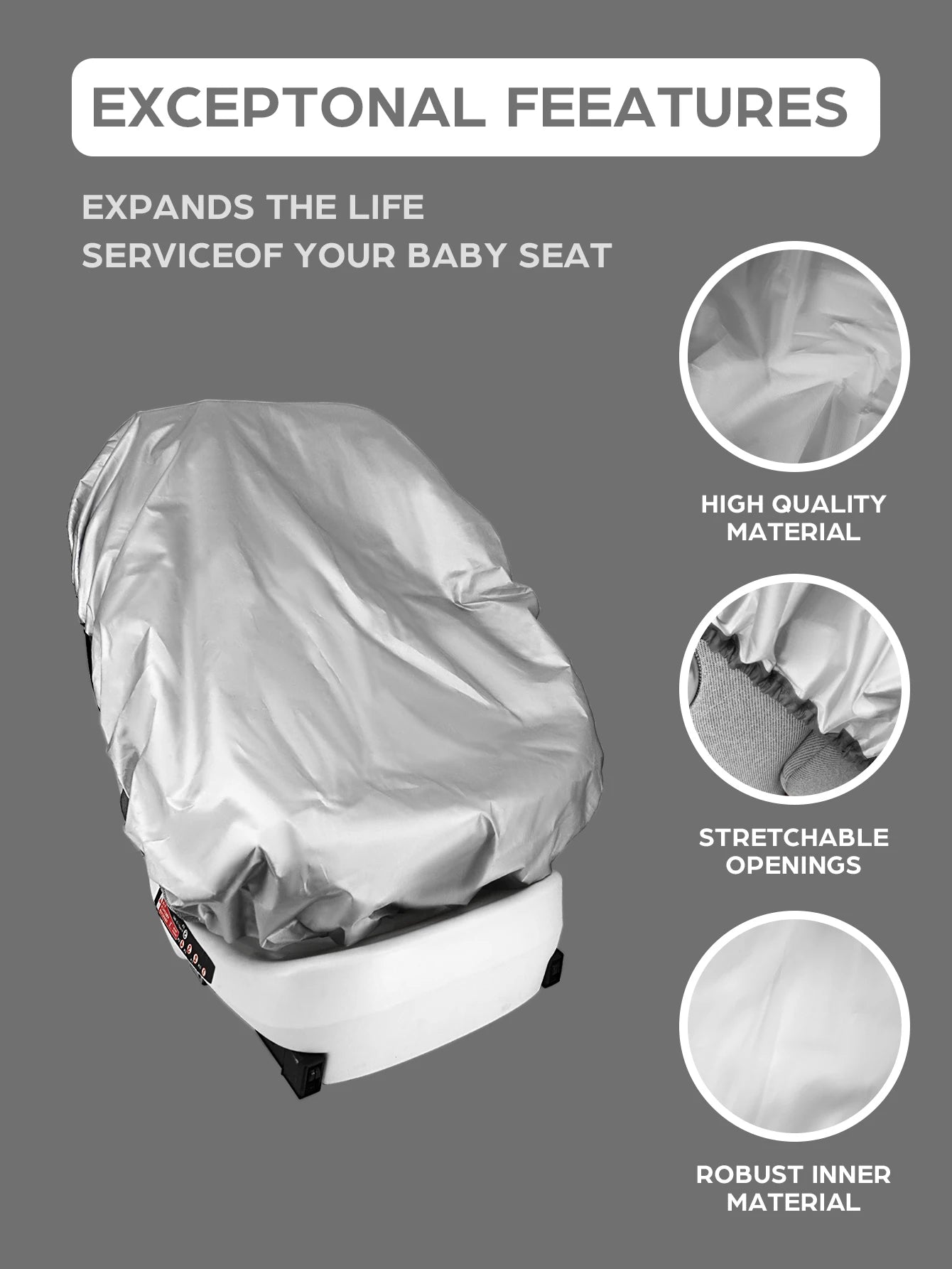1PC  Baby Car Seat Sun Shade Cover Blocks Out Heat & Sun UV Covers Universal Baby Travel Accessories