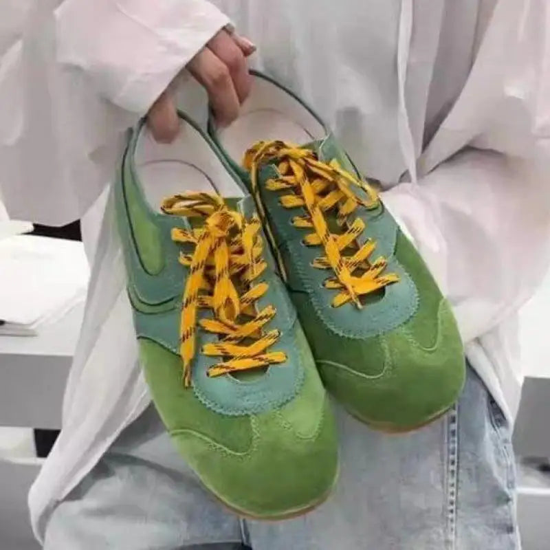 Shoes for Women 2025 Spring Autumn New Genuine Leather Ladies Moral Training Vulcanized shoes Retro Casual Flat Women's Sneakers