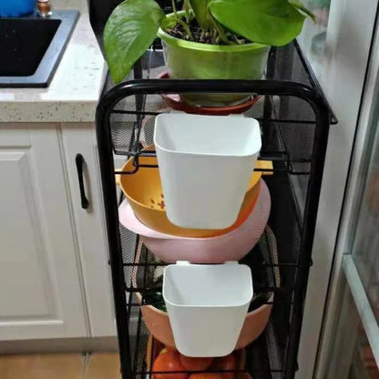 Kitchen Storage Ra Doorstep Drop off Mobile Cart Standalone Floor-Mounted Multi-Functional Organizer for Cooking Utensils