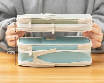 Kawaii Pencil Case Large Capacity Pen Bag Double Layer for Students Pouch Holder Box Office Stationery Back to School Supplies