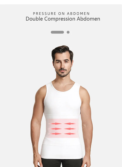 Men's Slimming Vest Body Shaper Chest Belly Compression Shirts Abdomen Waist Trimmer Shapewear Gym Fitness Tank Tops Workout