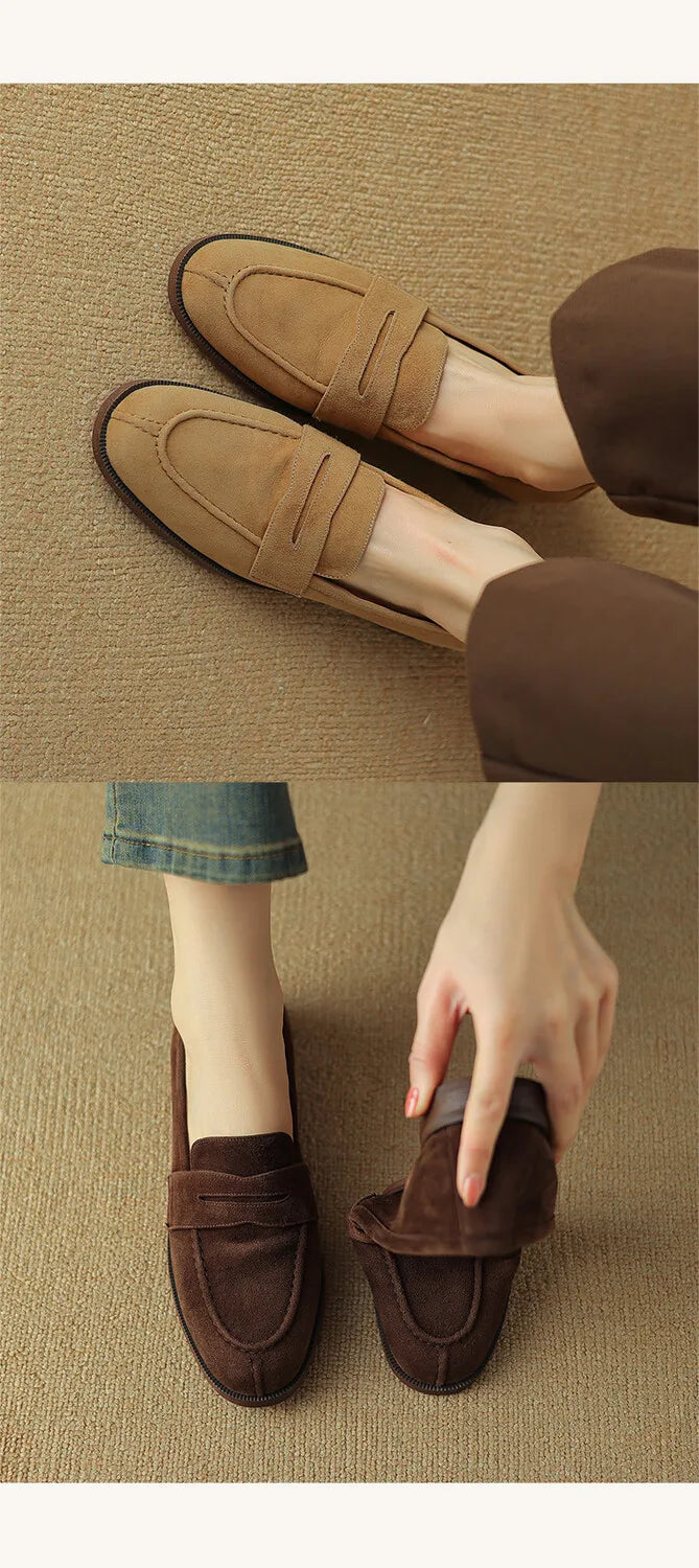 Shoes for Women 2024 Summer Brown Casual Flats Ladies Shoe Fashion Suede Loafers Soft Sole Non-Slip Feminino Zapatos Mujer