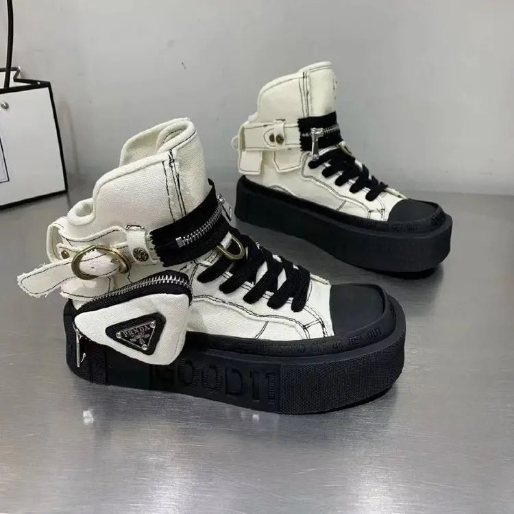 Shoes for Women  Women's Ankle Boots Trendy Retro Denim High-top Women Shoes High-quality Platform Luxury Lady Shoes Botas Mujer