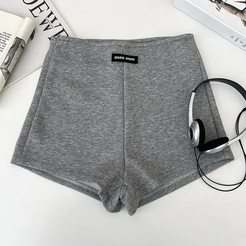 Summer basic solid color versatile shorts for women casual and elegant high-waisted slimming straight shorts