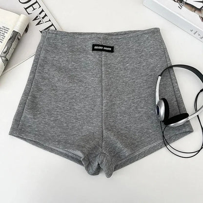 Summer basic solid color versatile shorts for women casual and elegant high-waisted slimming straight shorts