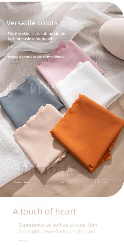 4 pieces of seamless underwear for women, breathable, simple, thin, close-fitting, invisible wavy triangle pants for women