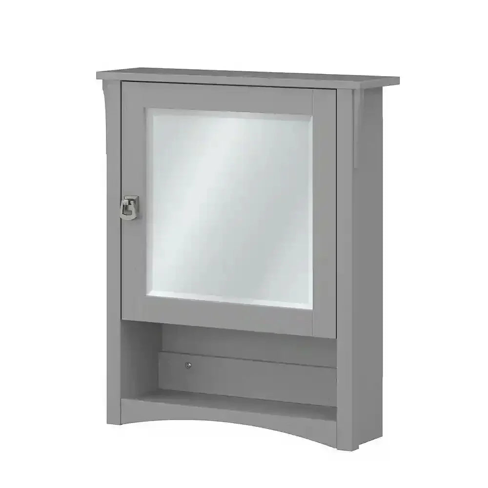 Bathroom Medicine Cabinet With Mirror Wall Mounted Storage Cabinet With Single Door And Open Shelf