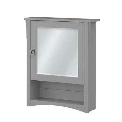 Bathroom Medicine Cabinet With Mirror Wall Mounted Storage Cabinet With Single Door And Open Shelf