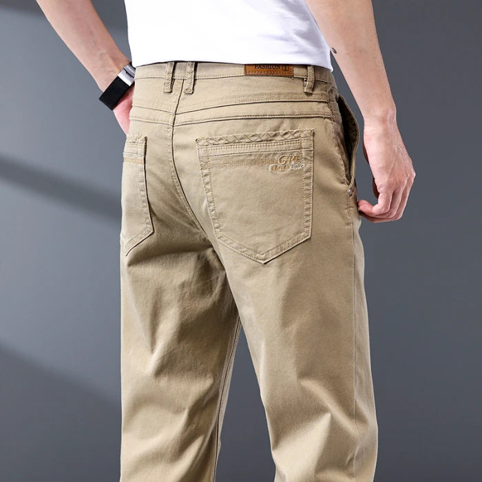 Seven-Color Stretch Jean Men's Trendy Wild Simple 97% Cotton High-End Slim-Fitting Small Straight Casual Men's Clothing Trousers