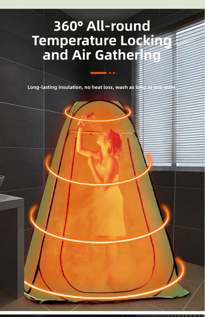 خيمة استحمام خارجية محمولة، خيمة طاقة سميكة، مرحاض متنقل، غرفة تغيير الملابس، عزل حراري، كاميرا، معدات سفر