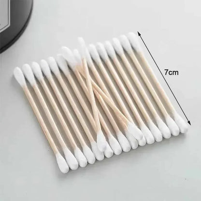 100pcs/Pack 5 Packs Cotton Swabs Double-ended Baby Disposable Cotton Swabs Ear Nose Cleaning Sticks Healthy Cleaning Tools