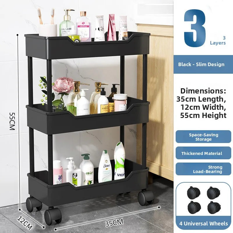 Kitchen Storage Ra Doorstep Drop off Mobile Cart Standalone Floor-Mounted Multi-Functional Organizer for Cooking Utensils
