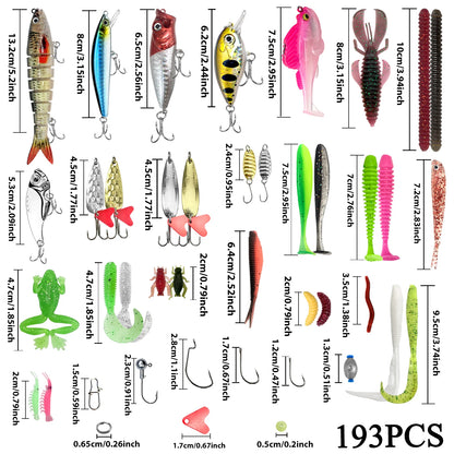 Fishing 83/133/193/239/409pcs Fishing Lure Kit For Trout/Pike/Bass Multi-Lure Fishing Set Layered Tackle Pro Gear Tackle Box