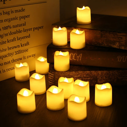 12/24Pcs Flameless LED Candle Battery Operated Flickering Candle For Home Christmas Party Wedding Decoration Tealight Candles