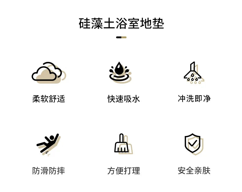 Bathroom Mats Diatomaceous Soft Mats Bathroom Quick Dry Water-absorbing Mats Toilet Non-slip Foot Mats Carpet Door Mats Bath Rug