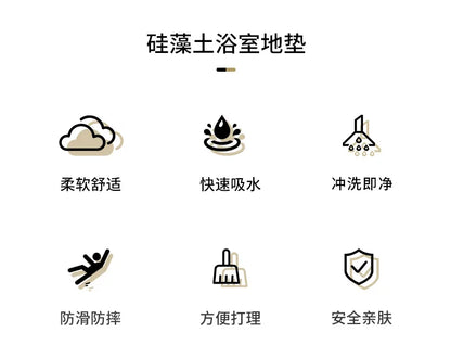 Bathroom Mats Diatomaceous Soft Mats Bathroom Quick Dry Water-absorbing Mats Toilet Non-slip Foot Mats Carpet Door Mats Bath Rug