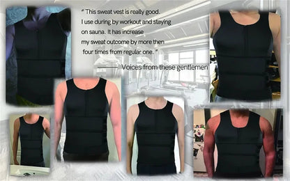 Men's Compression Sweat Sauna Vest New Slimming Suit For Students Waist Belts Body Shaper Tank Top For Workout Fitness Gym
