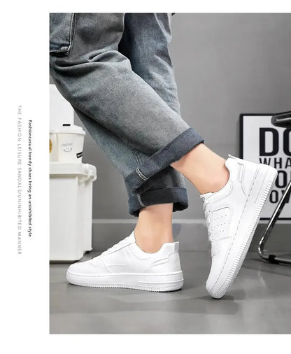 Men's Shoes Explosion Thick Soled Leather Small White Shoes Men's Trendy Shoes with Fashion Board Shoes Street Casual Shoes