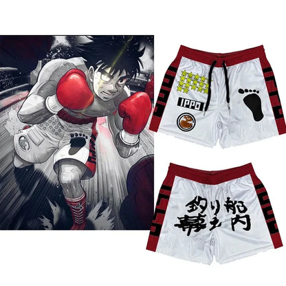 Anime Hajime no Ippo Shorts Summer Gyms Quick Drying Sport IPPO Shorts Fitness Exercise Beach Breathable Jogger Casual Shorts