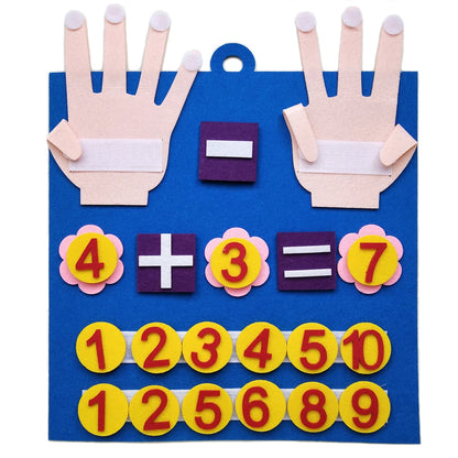 Montessori Toddler Math Felt Board Finger Number Learning Counting Preschool Manipulatives Learning Educational Toy Travel Game