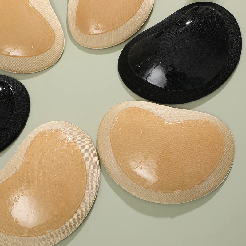 1Pair Silicone Bra Inserts Breast Pads Sticky Push-up Women Bra Cup Thicker Nipple Cover Patch Bikini Inserts for Swimsuit