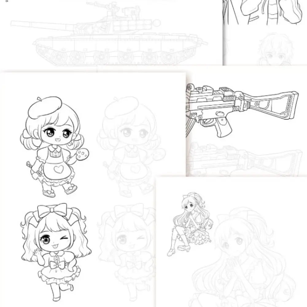 Comics Girl Boy Comics Hand Drawn Tutorial Book Studying Novice Zero Basic Line Draft Practice Book Art Tracing Sketch