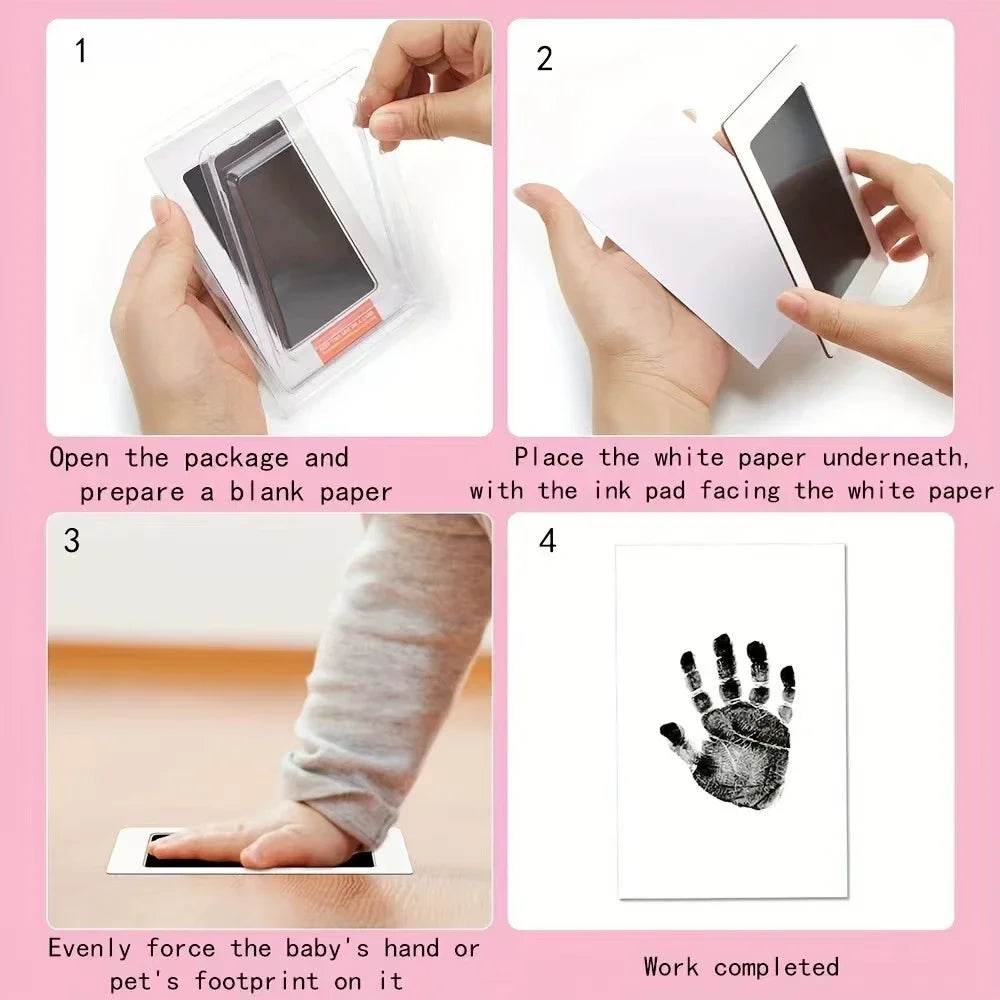 Baby Handprint Footprints Ink Pads for Pet Safe Non-toxic No-Touch Skin Inkless Inkpad Kits Cat Dog Paw Prints Souvenirs Gifts