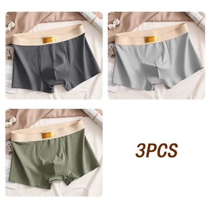 3pcs Men Underwear Cotton BoxerShorts Hombre Panties Man Breathable Underpants Sexy Sports Comfort Male Boxers Large Size L-6XL