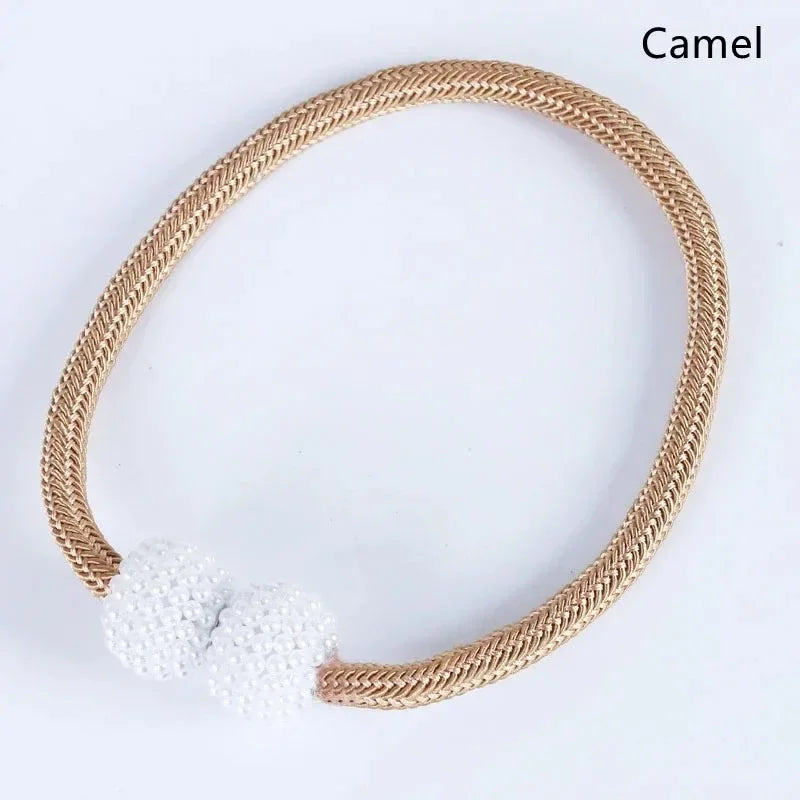 1pcs-2PCS New curtain buckle, curtain strap, pearl buckle design, no drilling installation, curtain tie rope