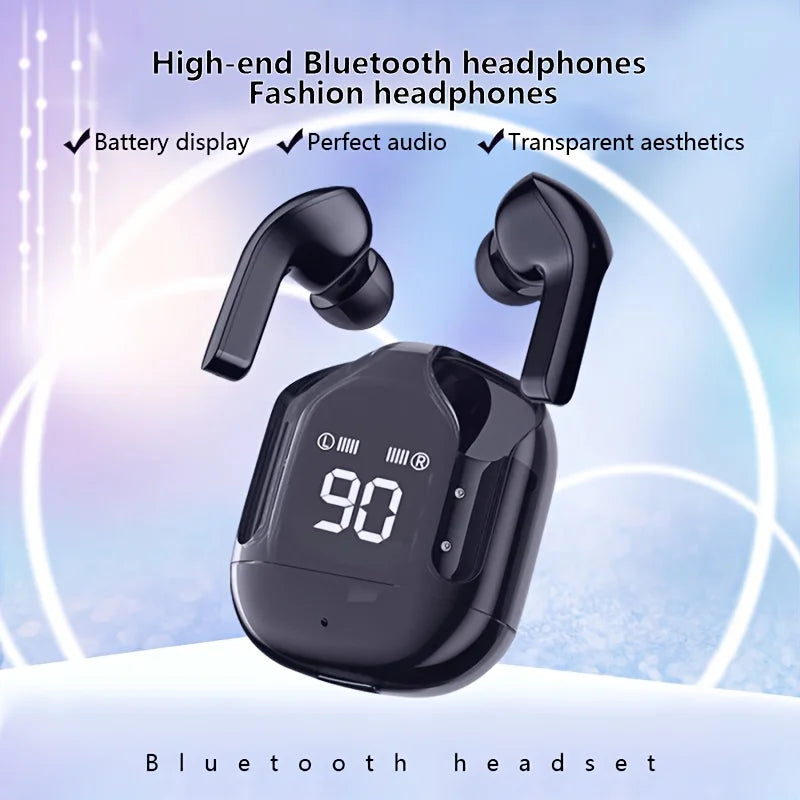 Original Wireless Bluetooth Earphone Transparent HIFI Headphones LED Power Digital Display Stereo Sound Earphones for Xiaomi