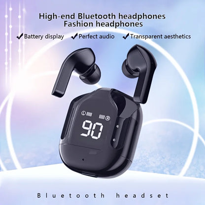Original Wireless Bluetooth Earphone Transparent HIFI Headphones LED Power Digital Display Stereo Sound Earphones for Xiaomi